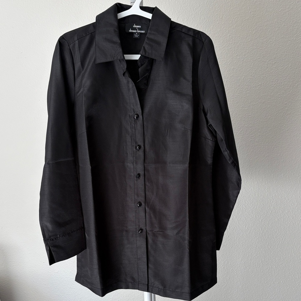 Dennis Basso Classic Black Blouse